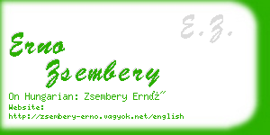 erno zsembery business card